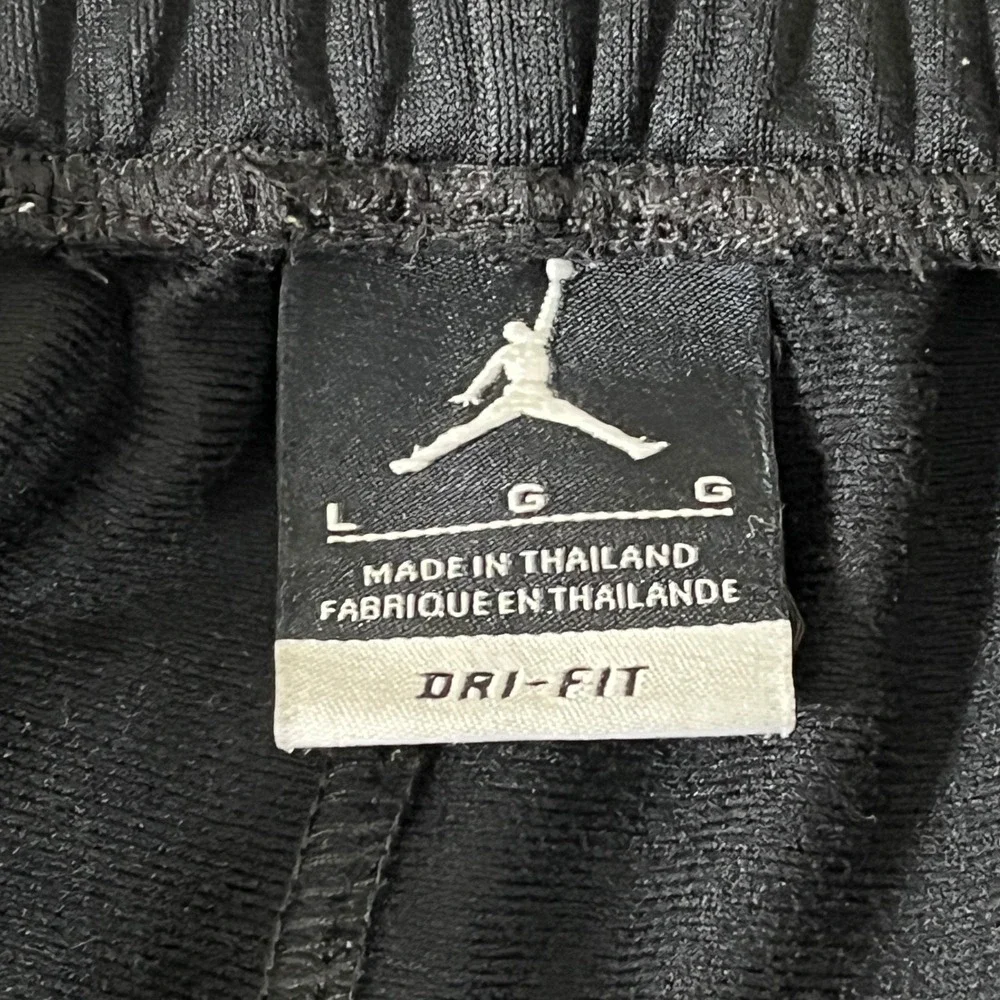 Jordan Mens Dri-FIT Black Grey Side Stripe Ankle Zip Track Pants 508141-010 L